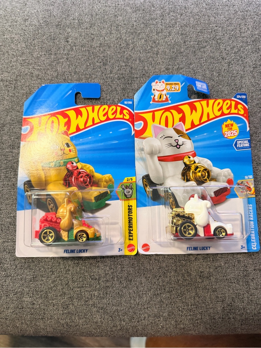 Hot Wheels Feline Lucky Toy Car - White & Gold